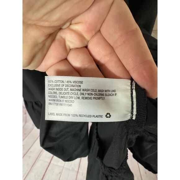 Knox Rose Black Embroidered Sleeve Peasant Dress Womens Plus Size XXL - Picture 8 of 9